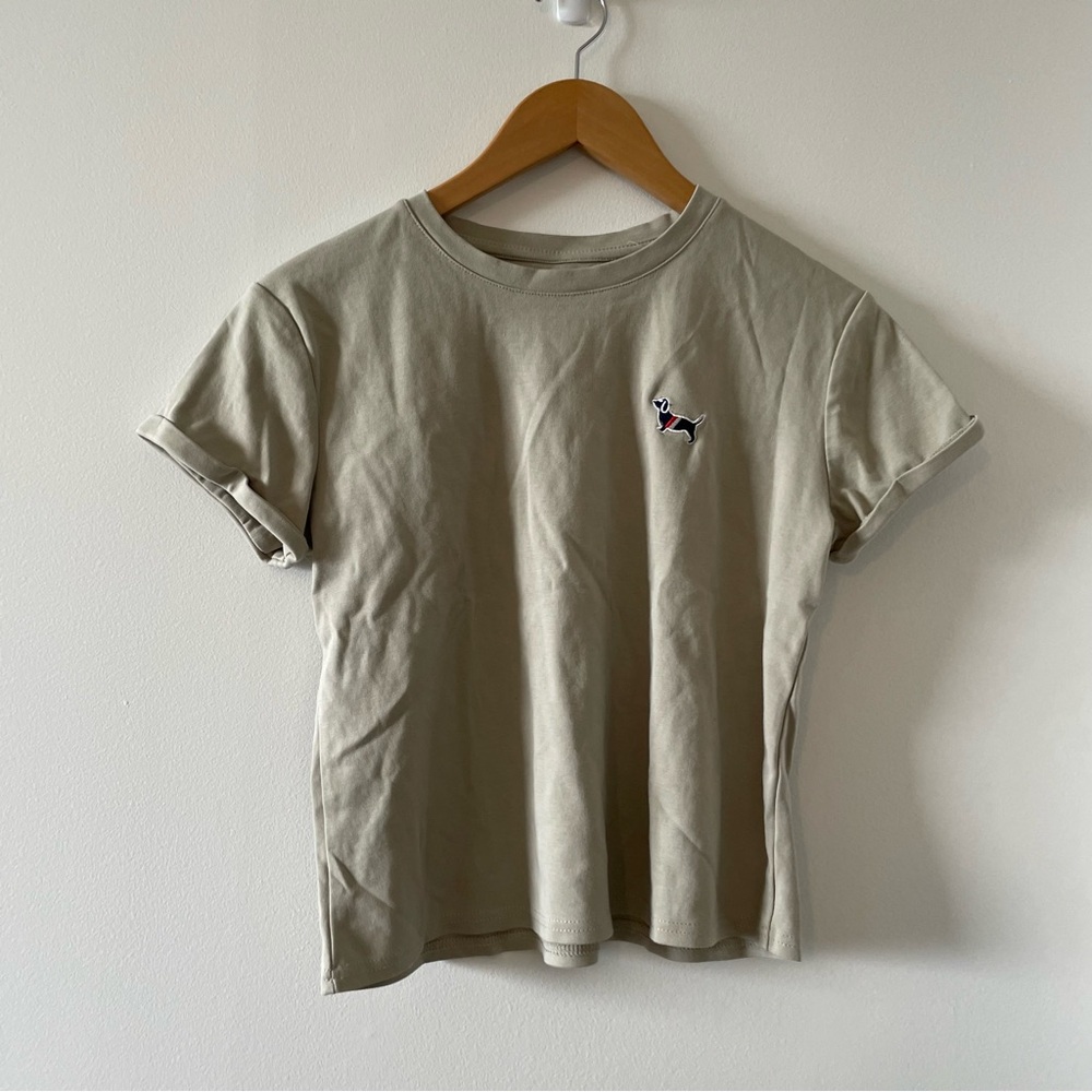 🎁3/$30 Classic Beige French Dog T-Shirt One Size Fits XS/S